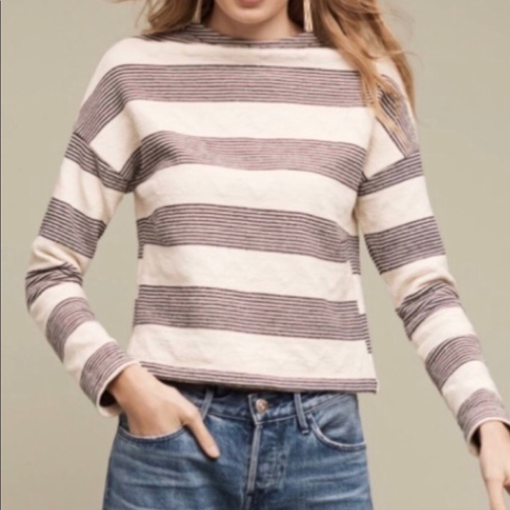 Anthropologie Saboire Striped Sweatshirt